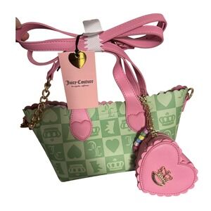 Juicy Couture Sweet Break Time Mini Bag Retro Green Pink Checkered